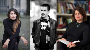 Porträtfotos von Nahid Musawi, Gerrit Wustmann und Anahita Redisiu