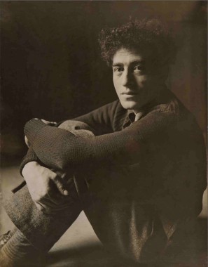 A black and white portrait of Alerto Giacometti