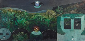 Ein D-painting mit einer Landschaftsdarstellung von Max Ernst 